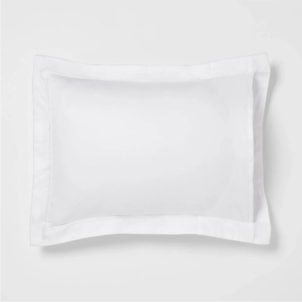 THRESHOLD NWT luxe embroidered border duvet cover & sham set -white -king